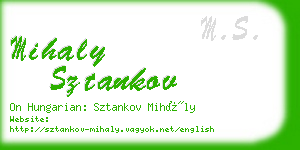 mihaly sztankov business card